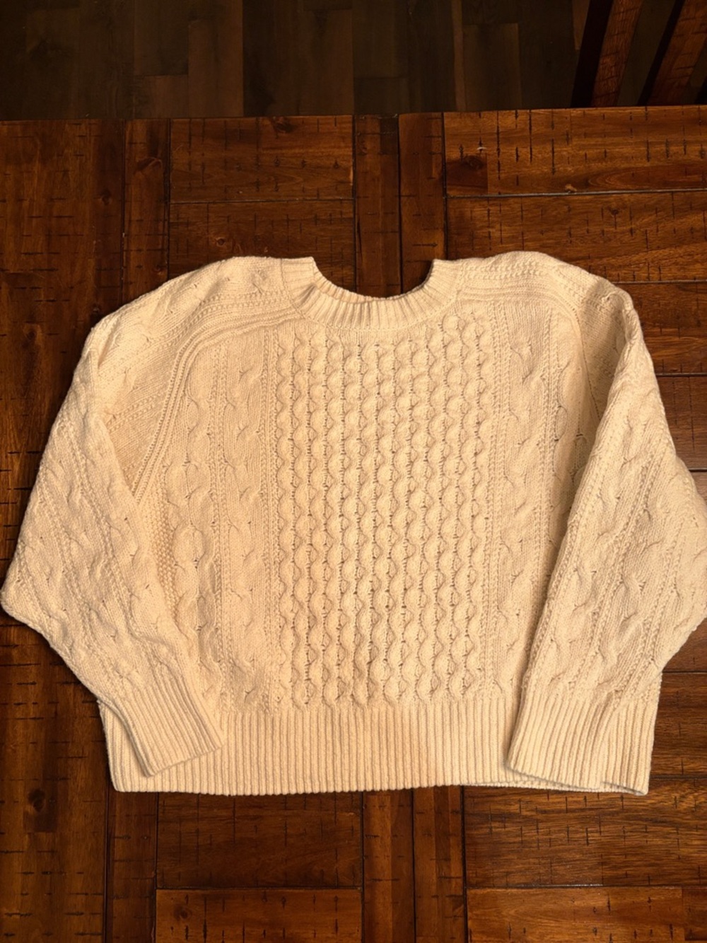 Universal Thread Cream Cable Knit Sweater Size L - Chunky, Fisherman, Wool Blend
